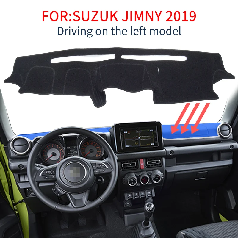 Smabee Dash коврик покрытие для приборной панели для Suzuki Jimny Противоскользящий коврик на приборную панель солнцезащитный коврик аксессуары с покрытием черный - Название цвета: USA 19JIMNY MAT