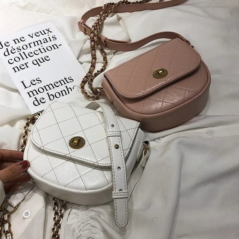 

New Arrival Bag 2019 New Style WOMEN'S Bag Online Celebrity Small Black Bag Textured Bag with Chain INS Super Fire Crossbody Bag