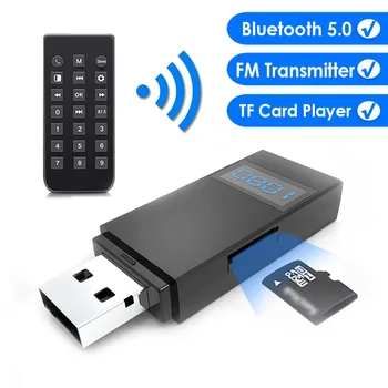 

2020 Bluetooth 5.0 Transmitter Receiver With Remote Wireless Adapter TF Music Player For PC TV Car Bluetooth Handsfree Receiver