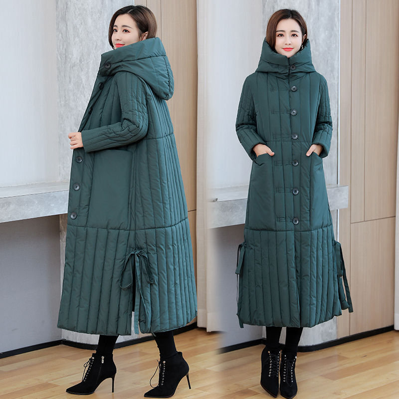 Winter 2024 New Korean Loose Women Jacket Down cotton Long Hooded Coat Thicken Parkas Female Loose Windproof Warm Overcoat