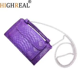 

Women Bag Genuine Leather Serpentine Pattern Handbags Women Messenger Bags Crossbody Female Small Shoulder Bag Clutch Brand