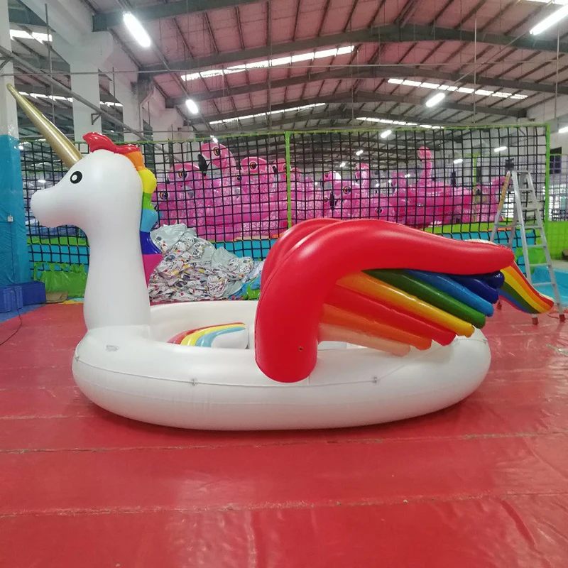 450cm Inflatable Unicorn Pool Float Island Blow Up Summer Beach Swimming Party Lounge Raft Ride On Toys Kids Adults 4