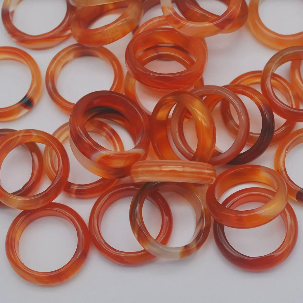 

Natural Red Veins Carnelian Stone GEM Finger Ring Size 7 Jewelry For Woman Gift 1 PCS X098