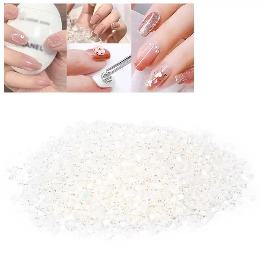 

Nails Accessoires 10000pcs Nail Art Artificial Pearls Beads Nail Decorations Decal 3D Manicure Decors 2mm Nail Sticker