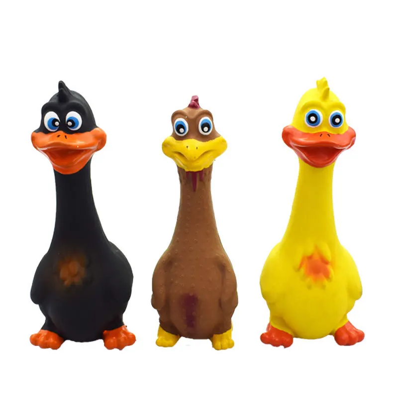 Pets Dog Toys Screaming Chicken Squeeze Sound Toy Rubber Duck Squeaky Chew Bite Resistant Puppy Training Interactive | Дом и сад
