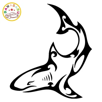 

Car Sticker Tribal Art Great White Shark Decoration PVC Car Sticker Accessories Waterproof Cover Scratch Black/White, 15cm*13cm