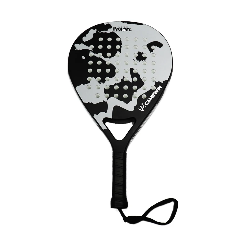 2021 New 1pc Padel Tennis Racket Carbon Fiber Grit Face Eva Memory Foam Core Paddle Outdoor Sport Professional Adult Play Game