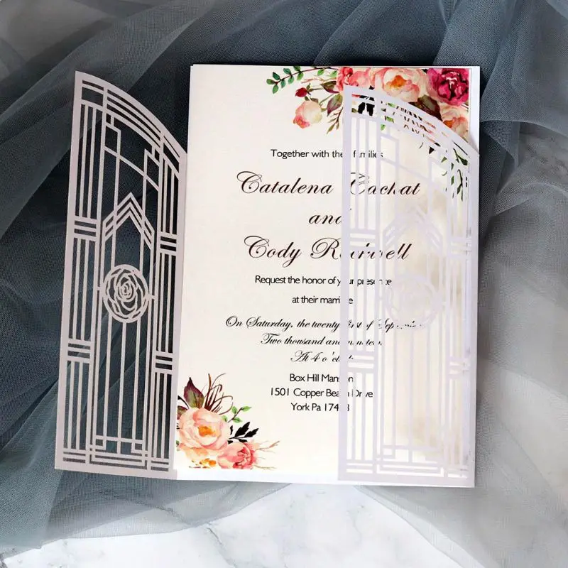  20 Pcs European Style Wedding Invitation Cards with Seals Envelopes Kits Supply - 4.00057E+12