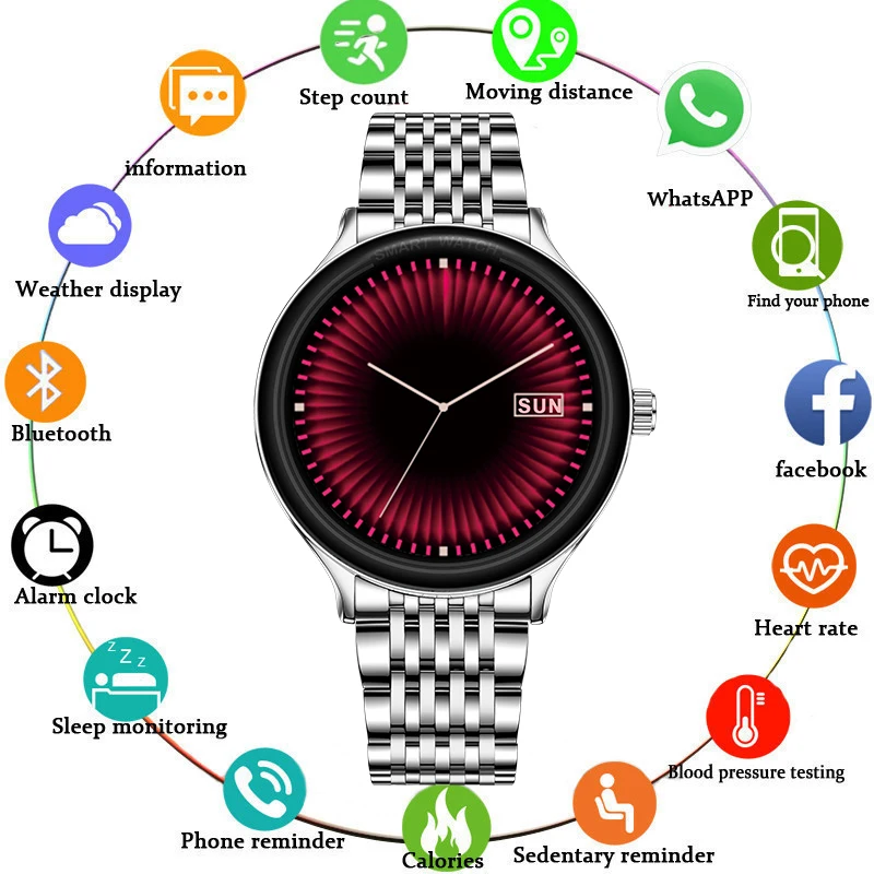 

2020 New Men's Smart Waterproof Heart Rate Blood Pressure Function Watch