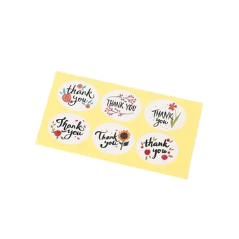 

60pcs/pack Oval Thank You Kawaii Children stickers Party invitation card envelope seal diy paper Letter Diary Stationery