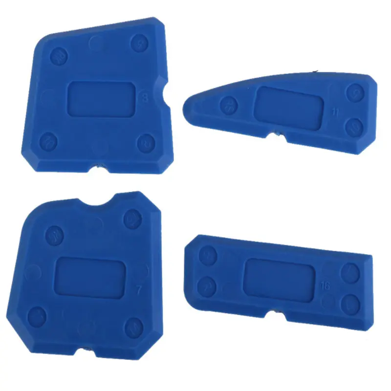 4 pièces bleu calfeutrage trousse à outils calfeutrage finition Joint mastic Silicone coulis décapant grattoir maison et jardin trousse à outils outils à main
