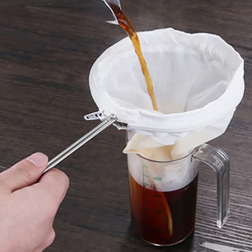 Food Nylon Food Strainer with Holder Tea Filter Bag Juice Mesh Coffee Milk 