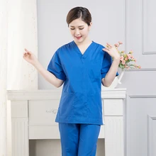 Женская медицинская Униформа с короткими рукавами одежда Летний Игровой Набор доктора Скраб Униформа медсестры Больничная одежда лабораторная рабочая одежда топ и брюки Дешевые Костюмы