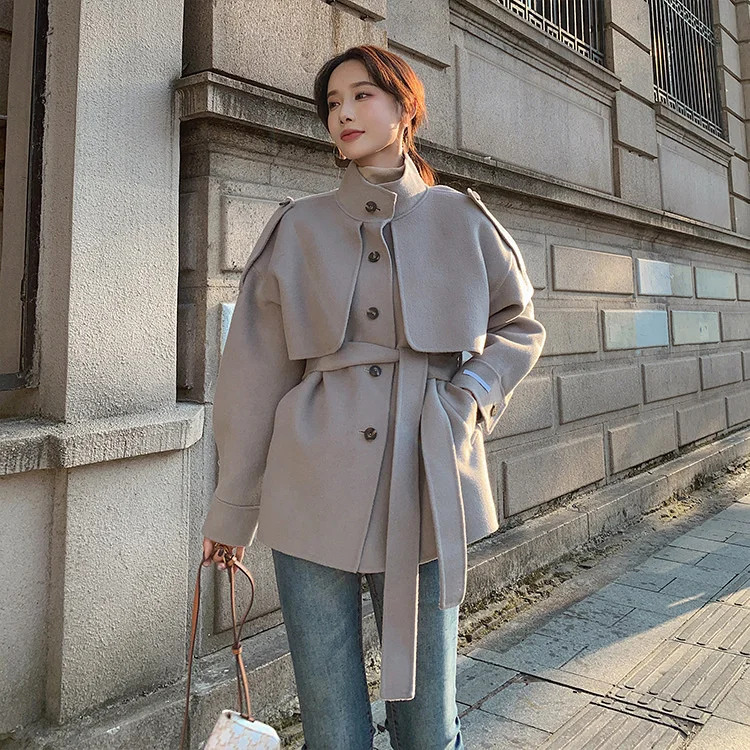 ブティック 大阪 韓国スタイルのウール長袖コート ゆったりとしたカシミヤウール ピュアカラーの手織り 春と秋のシーズン 21コレクション 公式通販 Ongoing Southloopmarket Com