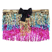 Для женщин танец живота хип шарф сценические наряды голографические блестки кисточкой мини юбка музыкальный фестиваль костюмы обёрточная бумага пояс