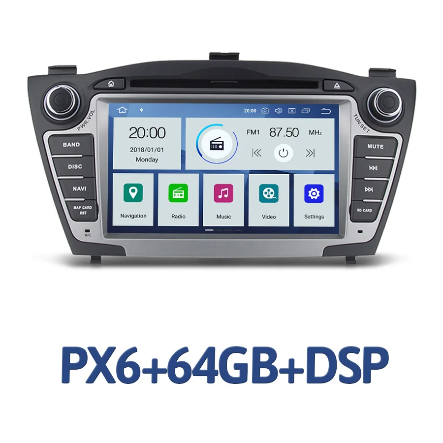 PX6 ips Android 9,0 DSP 4 Гб+ 64 Гб rom RDS радио Bluetooth 4,2 карта Wifi автомобильный dvd-плеер gps для hyundai IX35 2010 2011 2012 2013 - Цвет: PX6 DSP