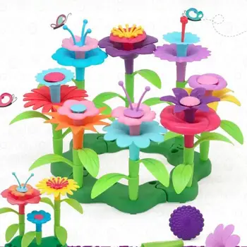 

Creative Kid DIY Spell Inserted Flower Arrangement Kit Colorful Various Puzzle Assemble Toy Interconnecting Blocks