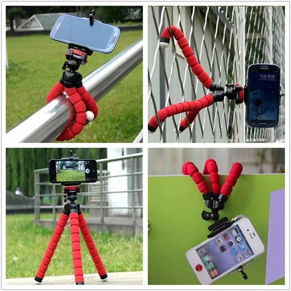 lovebay Mobile Phone Holder Compatible Tripod Flexible Octopus Bracket  Portable Selfie Universal Outdoor Travel Take Pictures mobile phone stands for vehicle