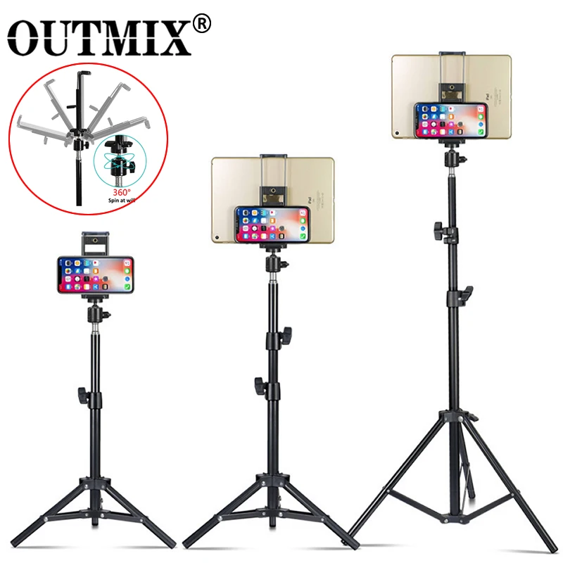 Mail order Max 74% OFF Adjustable Tripod Floor Stand Tablet Holder for 4-11 Inche