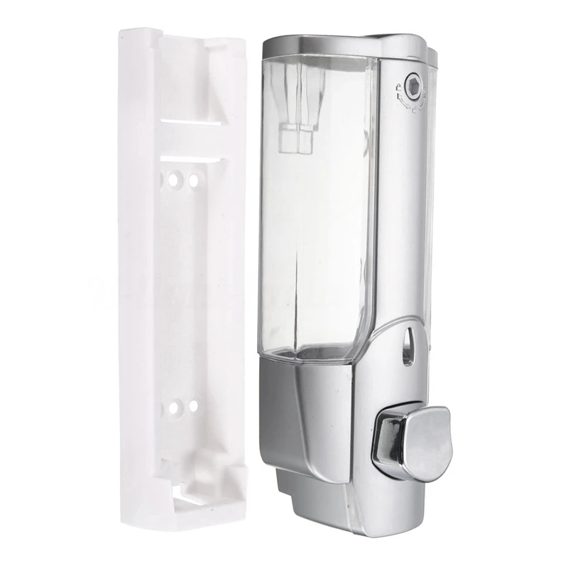 

Wall Mounted Shampoo Soap Dispenser Sanitizer Bathroom Shower Liquid Lotion Pump(Silver )
