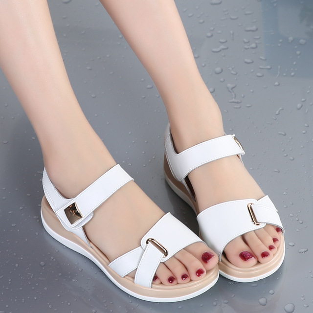 sandals 2022 fashion hook loop summer sandals women shoes elegant solid color beach shoes female basket femme plus size