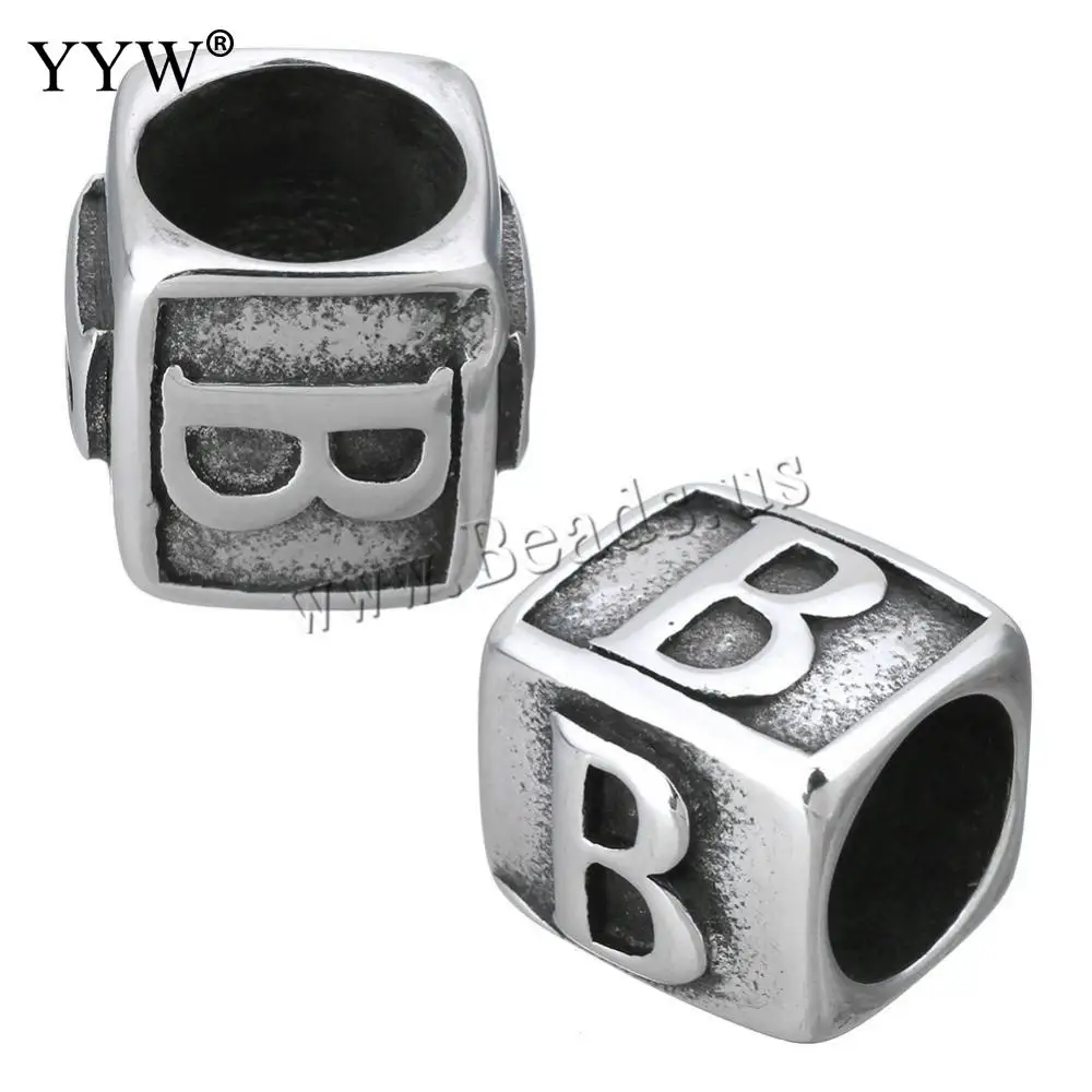 10pcs/Lot Stainless Steel Large Hole Beads 8mm Diy Handicraft Accessories Findings Loose Spacer Beads For Jewelry Making