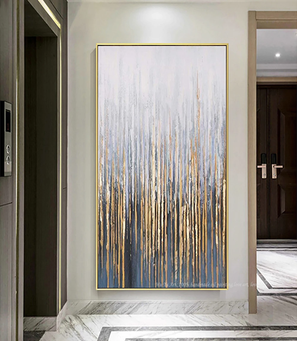 Large Wall Painting On Canvas Handmade Oil Vertical Abstract Art Decorative Pictures For Living