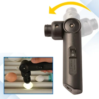 

160 Degree Bendable Head Eggtester Eggs Incubator Lamp LED Super Cold Incubation Test Flashlight Powered by Battery with EU Plug