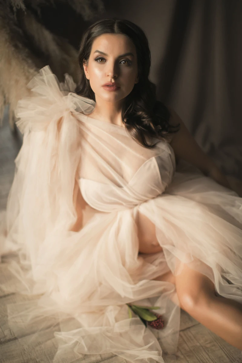 

2020 Sexy Bridal Tulle Robes Deep Sweet Heart Neck Long Sheer Women Tulle Maternity Dressing Gowns Dresses Tiered Tulle Dress
