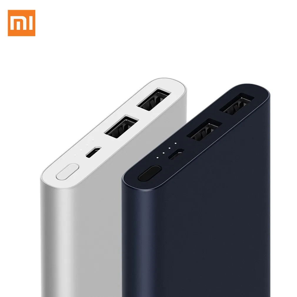 

10000mAh Xiaomi Mi Power Bank 2i External Battery Bank 18W Quick Charge Powerbank 10000 PLM09ZM with Dual USB Output for Phone