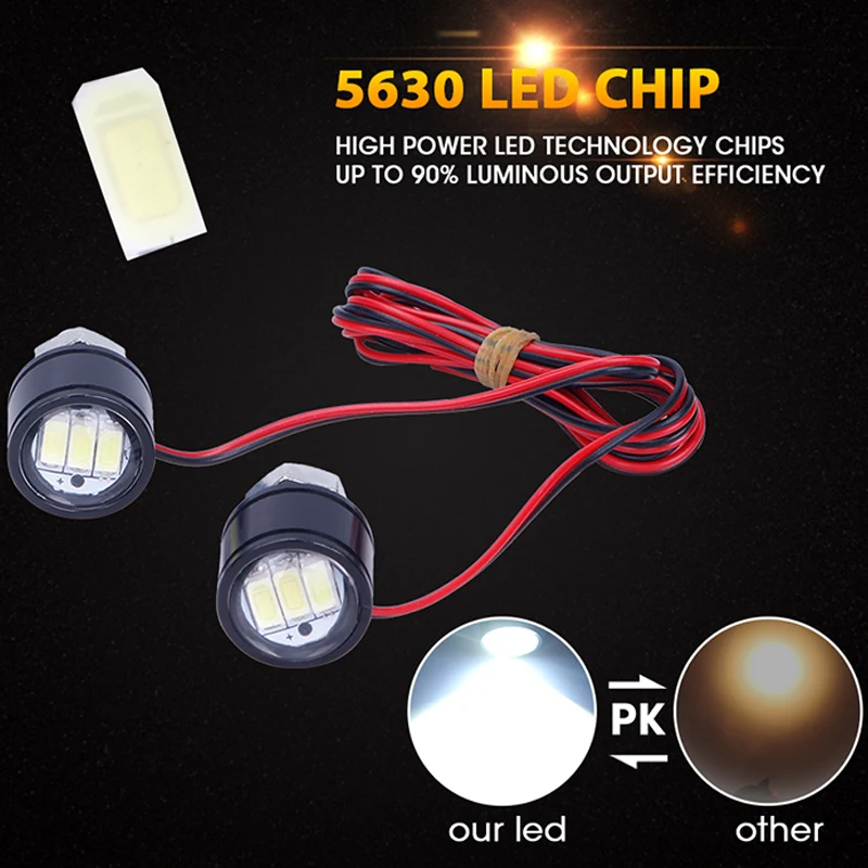 Авто 3SMD светодиодная фара для мотоцикла Len прожектор Светодиодная передняя фара мотоцикла аксессуары белые Противотуманные фары дневная ходовая фара