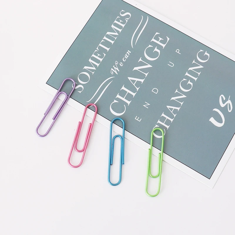 50/100pcs 50mm large color plastic coated paper clip cartoon paper