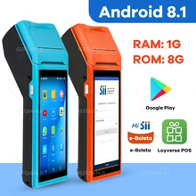 Android 8.1 PDA Terminal POS Machine 5.5 Inch Touch Screen Built-in 58mm Bluetooth Thermal Receipt Printer Support Wifi GPS