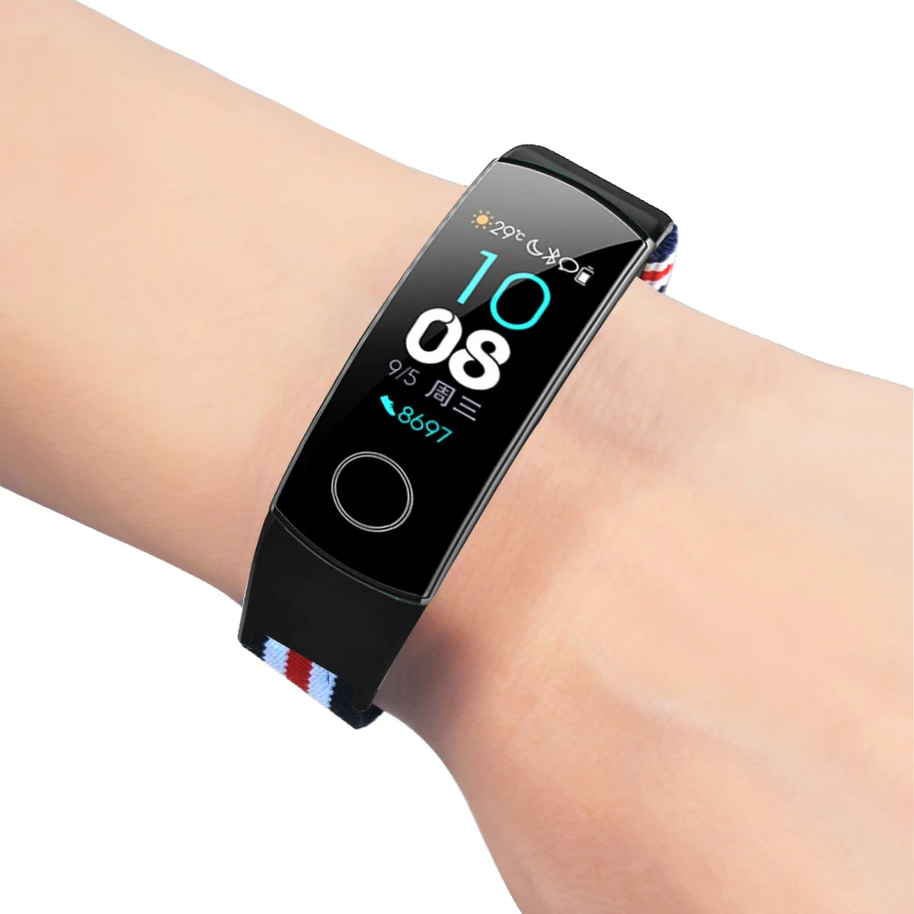 HANGRUI цветной нейлоновый тканевый сменный ремешок для huawei Honor Band 5 4 полоса Браслет Honor Band 5 NFC смарт-аксессуары Часы
