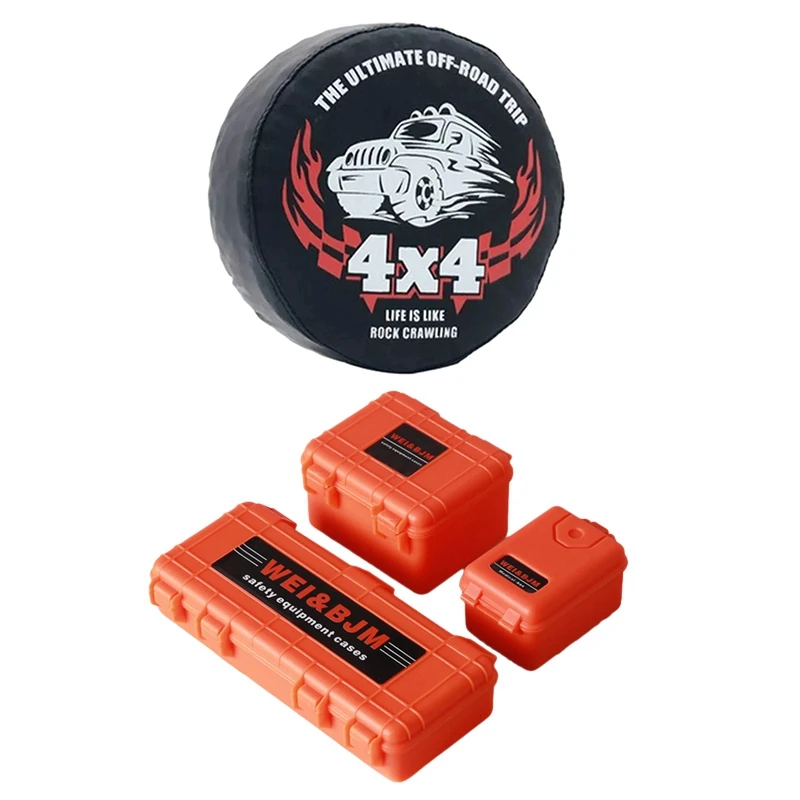 

Spare Tire Cover Belt Decorative Box Set for 1/10 Rc Crawler Trailer Suitable for Trx-4 Axial Scx10