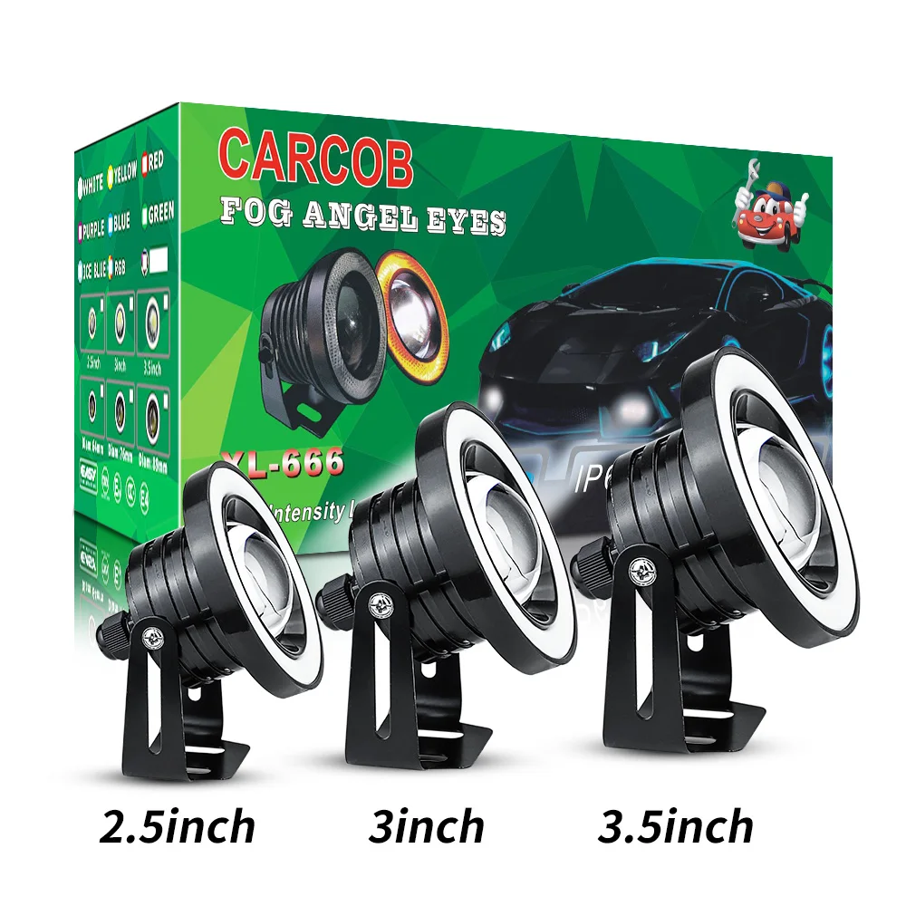

DXZ 2pcs Car LED Fog Light Angel eyes 2.5inch 3 inch 3.5 inch Daytime Running Light DRL 12V Fog Lamp for BMW Waterproof