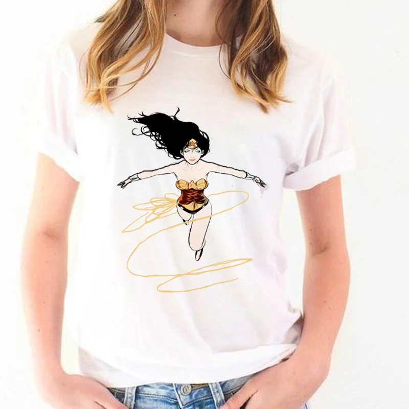 Летний топ, футболка, аниме, чудо-женщина, женская футболка, женская белая сорочка, женские футболки, графические футболки