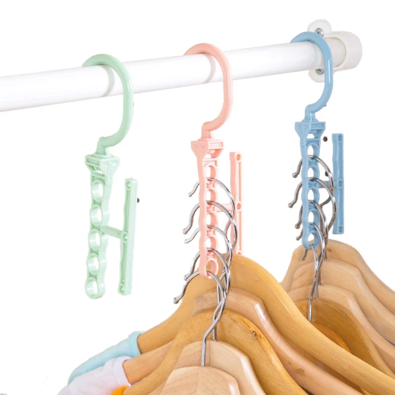 WBBOOMING пластиковая 5 круг вешалка для одежды многослойный поворотный подъемный крючок ветрозащитная Вешалка Для Одежды Органайзер Домашний