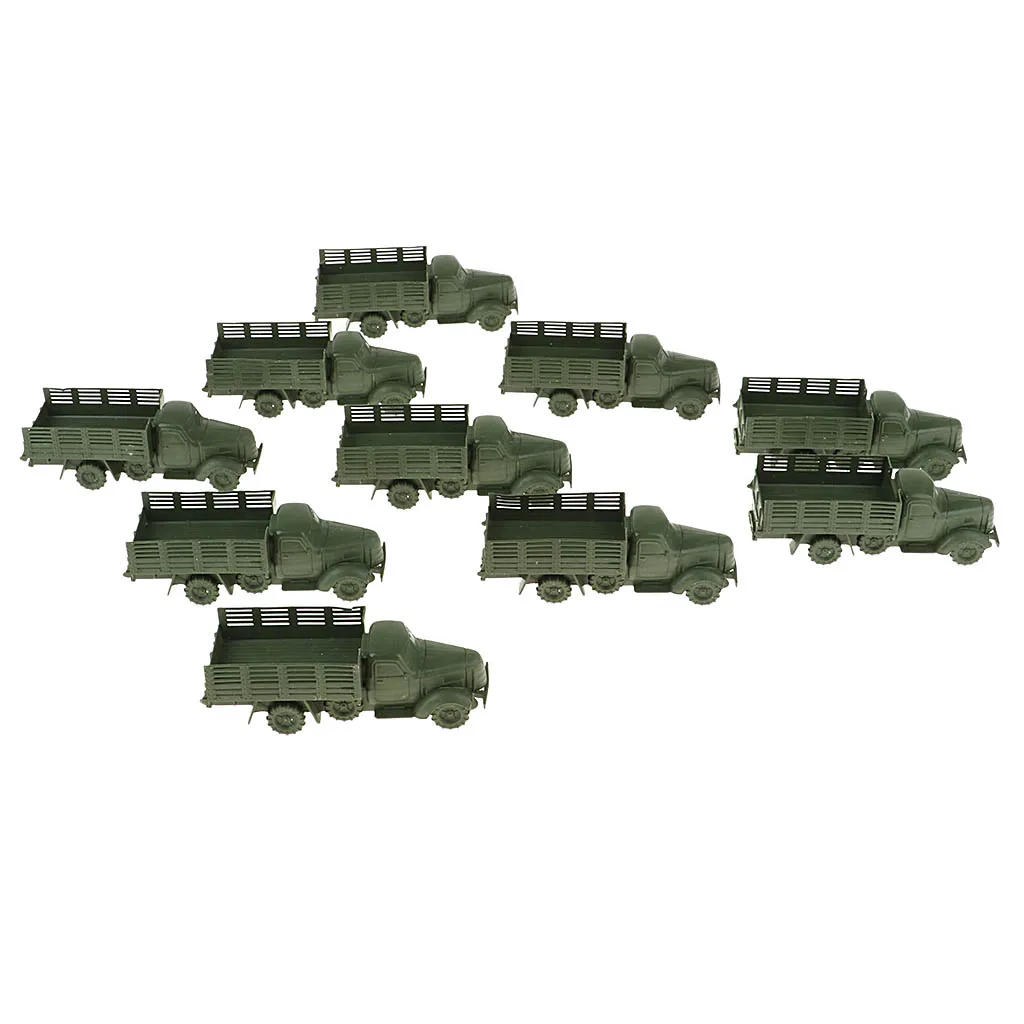 10x WWII Military Diecast Model Truck Armored Vehicle Model Soldiers Sand Table Parts