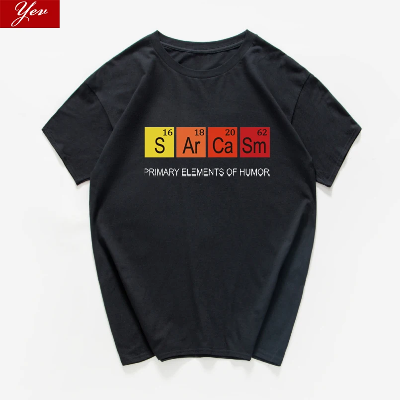 Мужская футболка S Ar Ca Sm Science streetwear Sarcasm Chemistry в стиле хип хоп|Футболки| |