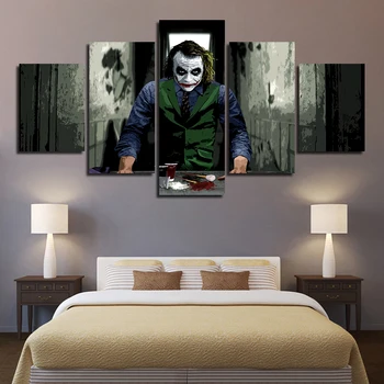 

Home Decor Canvas Painting Tableau joker Movie Batman 5 Pieces Wall Art Painting Modular Wallpapers Poster Print for living room