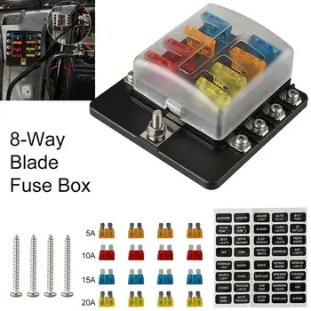 

Fuse Box Holder Block Case Terminals with LED Warning Light Car Marine Heat Resistant and Flame Resistant for Car Boat Marine