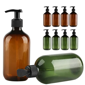 

4PCS Transparent PET Plastic Bottles With Black Screw Caps, Recyclable 500 ML Portable Soap Dispensers Shower Gel Bottling