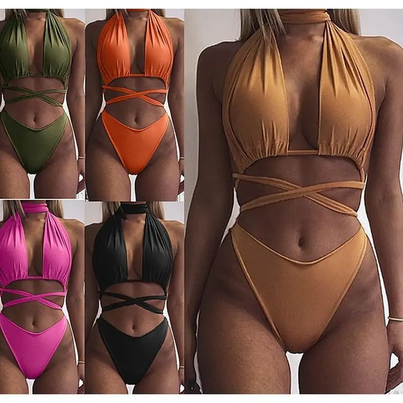 

Sexy Halter Two-Piece Swimsuit Bikini Halter Two-Piece Bathing Suit than Base