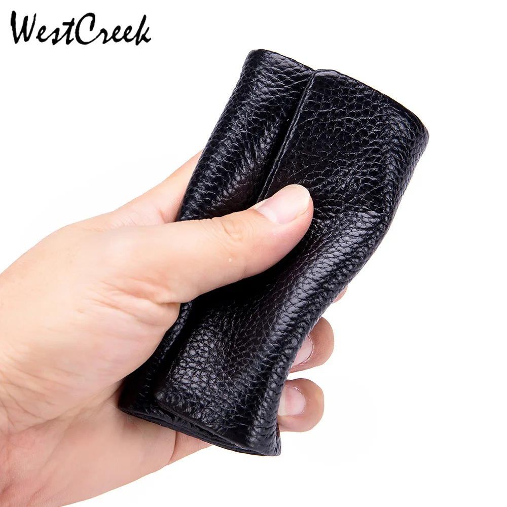 

WESTCREEK Brand Genuine Leather Multifunctional Key Holder Coin Purse Stylish Room Door Key Bag Key Wallets