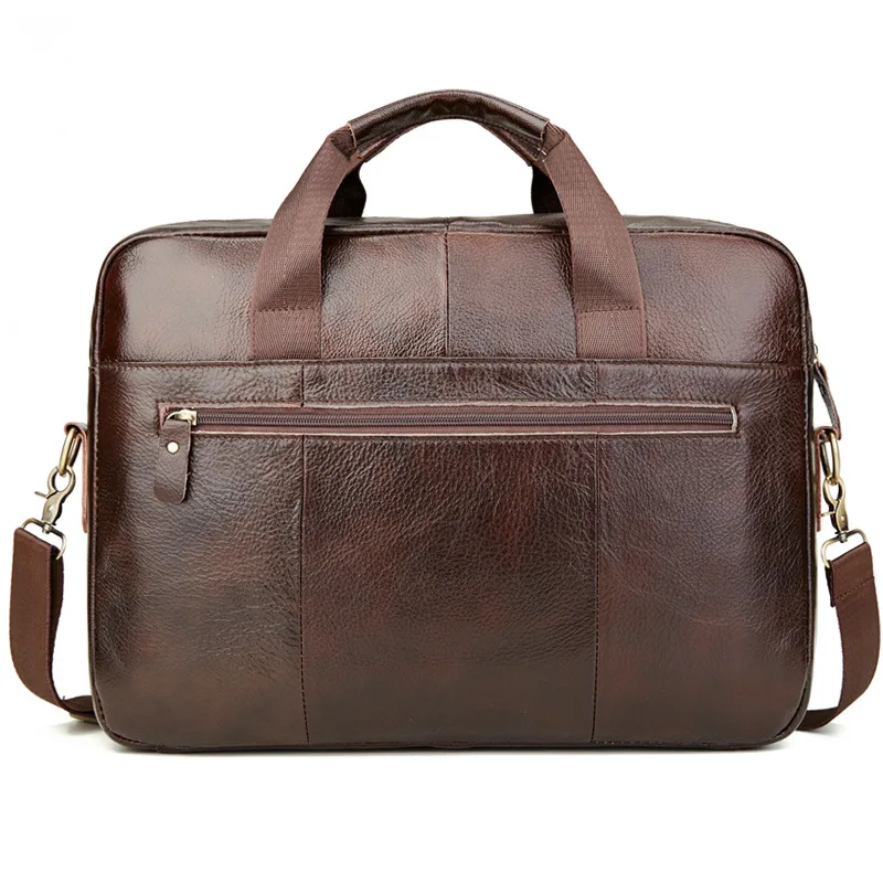 Genuine Leather Crazy Horse Briefcase Laptop Office Bags For Men Messenger Bag Business Bag Men Leather Vintage Large Work Bag