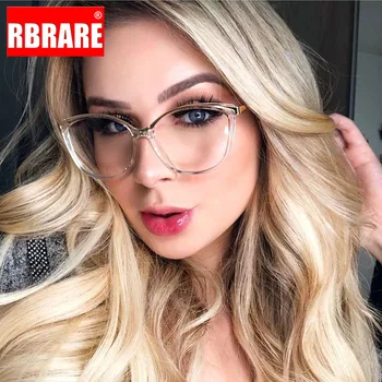 

RBRARE Cat Eye Glasses Frame Women Retro Clear Lens Glasses Transparent Eyeglasses Fake Glasses Frame Mens Eyewear Frames Gafas