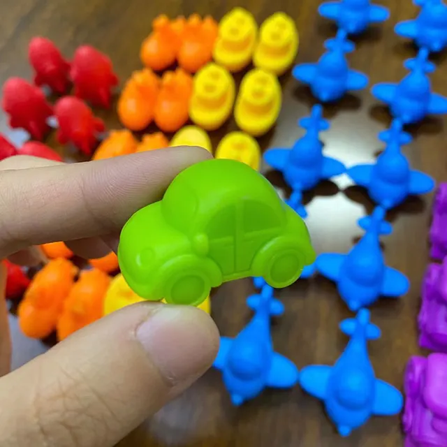 Montessori Material Rainbow Counting Bear Math Toys Animal Dinosaur Color Sorting Matching Game Children Educational Sensory Toy 4