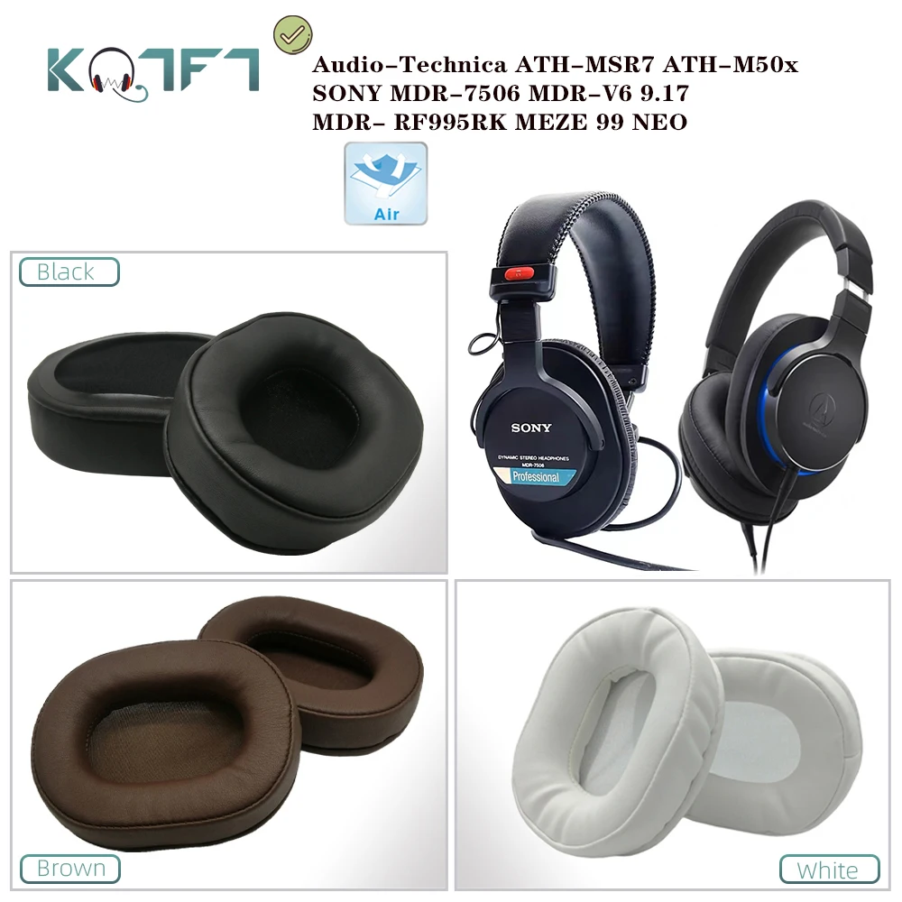 Kqtft Auricolari Di Ricambio Per Audio-Technica Ath-Msr7 Ath-M50X Sony Mdr-7506 Mdr-V6 9.17 Cuffie Copri Paraorecchie