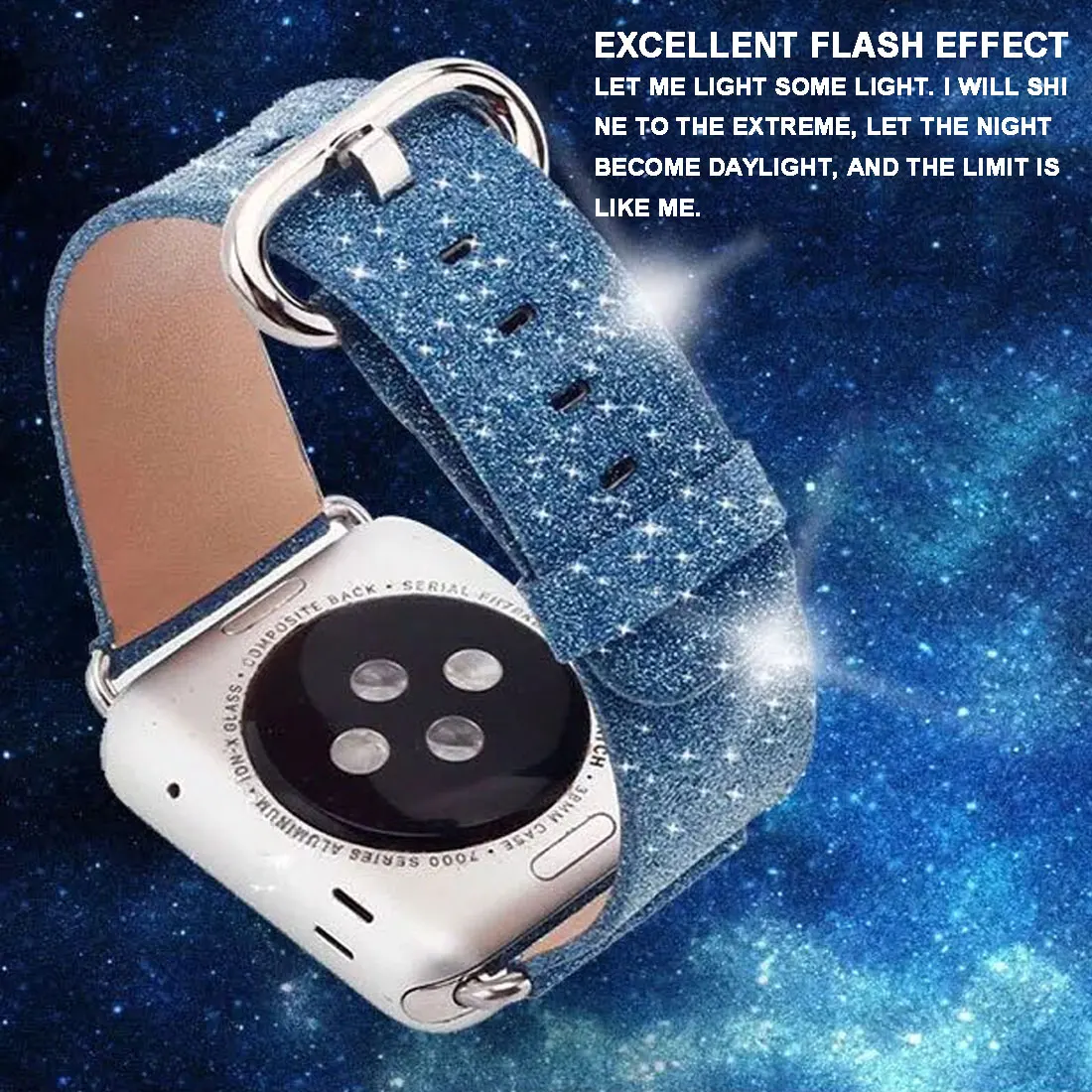 Радужный блестящий кожаный ремешок для Apple Watch серии 1 2 3 4 5 ремешок 42 мм 38 мм браслет для iWatch браслет